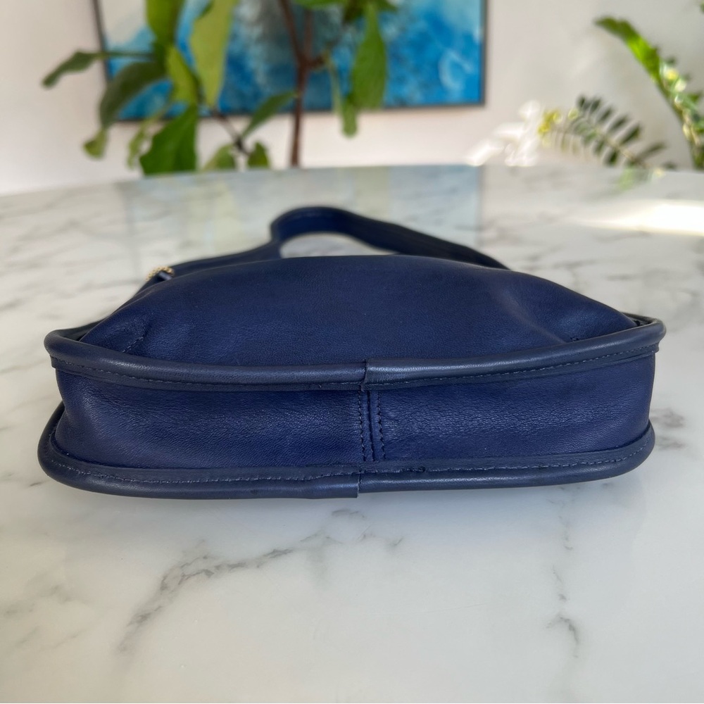 COACH Vintage Ergo Mini Zip 9020 Leather Shoulder Bag 1997 True Blue 90's USA - Picture 7 of 15